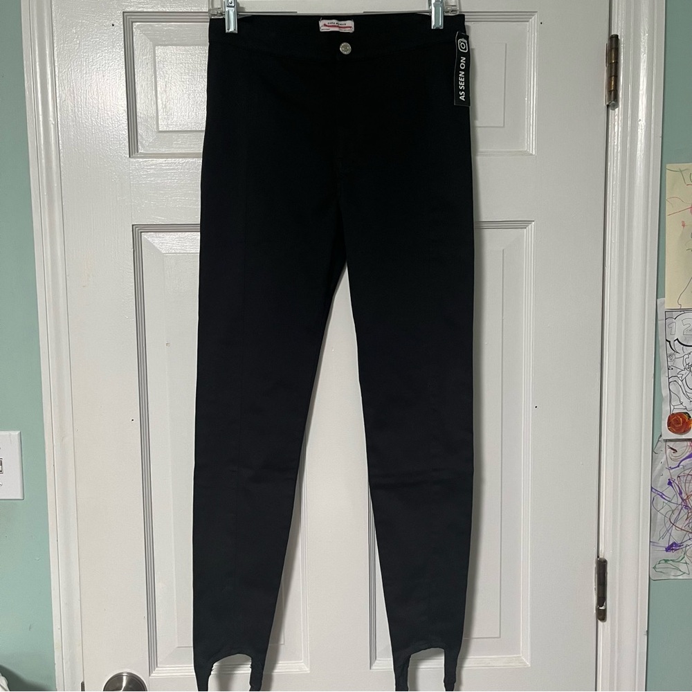 Zara Black Stirrup Skinny Ponte Pants